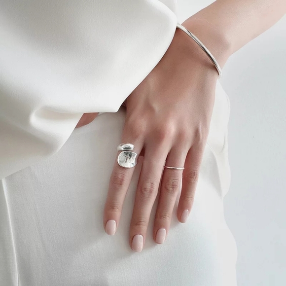 Boutique Jewelry - NEW Minimalist S925 Teardrop Adjustable Band Ring